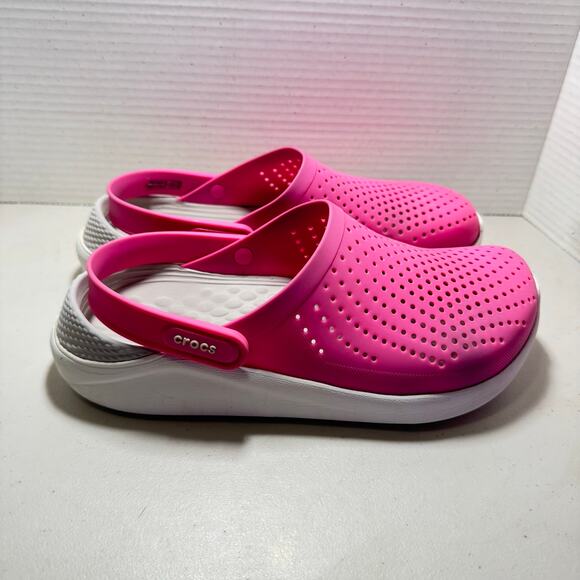 CROCS pink Lite Ride Clogs SZ W 9 - Picture 4 of 7